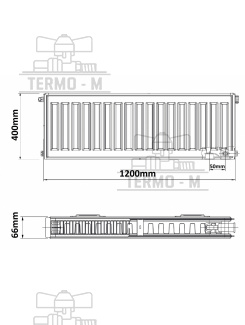 KORADO 21VK 400 x 1200  SPODNE PRIPOJENIE