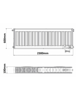 KORADO 22VK 600 x 2300  SPODNE PRIPOJENIE