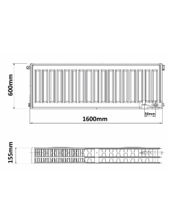KORADO 33VK 600 x 1600  SPODNE PRIPOJENIE