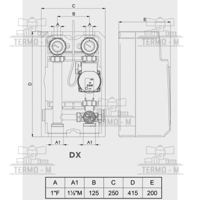 Čerpadlová skupina s termostatickým ventilom 30 -60°