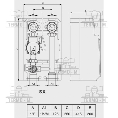 Čerpadlová skupina s termostatickým ventilom 30 -60°